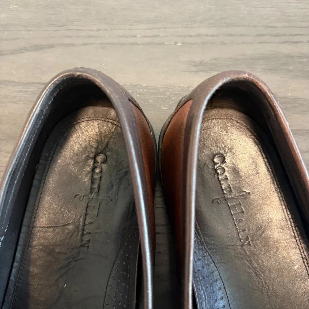 Cole Haan Country Mens Shoes Brown Dress Leather‎ Moc Toe Loafers Sz 11 1/2